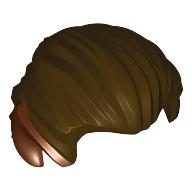 Cheveux balayés dos avec des oreilles pointues motif imprimé brun rougeâtre (Hair Swept Back with Pointy Ears Reddish Brown Print)