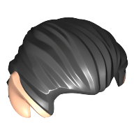 Cheveux balancés dos avec des oreilles pointues motif imprimé nougat clair (Hair Swept Back with Pointy Ears Light Nougat Print)