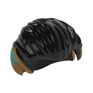 Cheveux nuancés dos avec oreilles pointues Nougat moyen, foncé Turquoise Conseils motif imprimé (Hair Swept Back with Pointy Ears Medium Nougat, Dark Turquoise Tips Print)