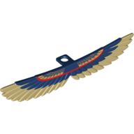 Minifigurine Ailes de cou (maman) avec plumes beige et motif imprimé rouge et or (Minifig Neckwear Wings (Mummy) with Tan Feathers and Red and Gold Print)