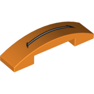 Brique courbée 4 x 1 double, sans tenons avec motif imprimé bouche ouverte (Brick Curved 4 x 1 Double, No Studs with Mouth Open Print)