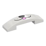 Visuel indicatif Rebrickable de Brique courbée 4 x 1 double, sans tenons avec visage de chien noir, motif imprimé langue (Brick Curved 4 x 1 Double, No Studs with Black Dog Face, Tongue Print)