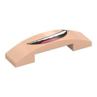 Visuel indicatif Rebrickable de Brique courbée 4 x 1 double, sans tenons avec motif imprimé bouche grand (Brick Curved 4 x 1 Double, No Studs with Wide Mouth Print)
