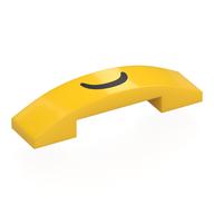 Visuel indicatif Rebrickable de Brique courbée 4 x 1 double, sans tenons avec motif imprimé bouche sourire noir (Brick Curved 4 x 1 Double, No Studs with Black Smile Mouth Print)