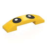 Visuel indicatif Rebrickable de Brique courbée 4 x 1 double, sans tenons avec yeux noirs, motif imprimé pupilles blanches (Brick Curved 4 x 1 Double, No Studs with Black Eyes, White Pupils Print)