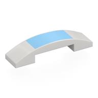 Visuel indicatif Rebrickable de Brique courbée 4 x 1 double, sans tenons avec motif imprimé Rectangle bleu vif (Brick Curved 4 x 1 Double, No Studs with Bright Blue Rectangle Print)