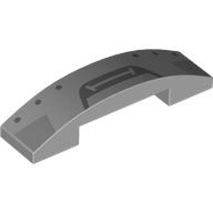 Visuel indicatif Rebrickable de Brique courbée 4 x 1 double, sans tenons avec bouche de robot gris bleu foncé, rivets motif imprimé (Brick Curved 4 x 1 Double, No Studs with Dark Bluish Grey Robot Mouth, Rivets Print)
