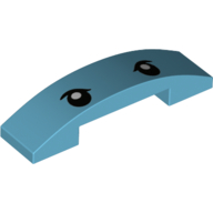 Visuel indicatif Rebrickable de Brique courbée 4 x 1 double, sans tenons avec Yeux avec motif imprimé pupilles blanches (Brick Curved 4 x 1 Double, No Studs with Eyes with White Pupils Print)