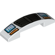 Visuel indicatif Rebrickable de Brique courbée 4 x 1 double, sans tenons avec avant de voiture, pare-chocs, phares, gril (Brick Curved 4 x 1 Double, No Studs with Car Front, Bumper, Headlights, Grill)