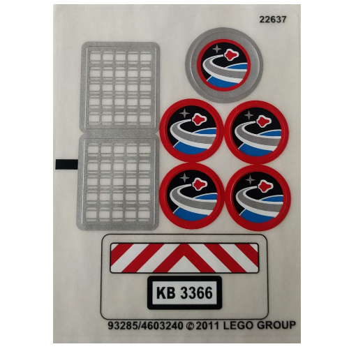 Visuel indicatif Rebrickable de Feuille d’autocollants pour le set 3366-1 (Sticker Sheet for Set 3366-1)