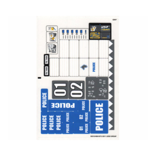 Visuel indicatif Rebrickable de Feuille d’autocollants pour le set 7498-1 (Sticker Sheet for Set 7498-1)