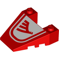 Visuel indicatif Rebrickable de Brique biseautée, incliné 4 x 4 cône, avec tenon encoches avec ailes de la compagnie aérienne Logo (Brick Wedged, Sloped 4 x 4 Taper, with Stud Notches with Airline Wings Logo)