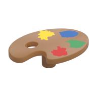 Visuel indicatif Rebrickable de Palette de peinture avec motif imprimé Taches de peinture jaunes, bleues, vertes et rouges (Equipment Paint Palette with Yellow, Blue, Green and Red Paint Spots Print)