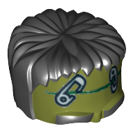 Tête, monstre frankenstein avec des cheveux noirs et des connecteurs de sécurité motif imprimé (Head Top, Frankenstein Monster with Black Hair and Safety Pins Print)
