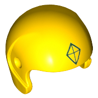 Casque, Sport avec cerf-volant en forme de diamant (Helmet, Sports with Kite Diamond Shape Logo Print)
