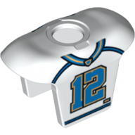 Armure de corps de hockey de sport de minifigurine avec le maillot de football et le motif imprimé '12' (Minifig Neckwear Sports Hockey Body Armor with Football Jersey and '12' Print)