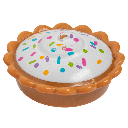 Visuel indicatif Rebrickable de Tarte alimentaire avec crème blanche remplissage et saupoudrer motif imprimé (Food Pie with White Cream Filling and Sprinkles Print)