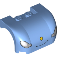 Corps du véhicule, arc de roue / garde-boue 3 x 4 x 1 2/3 courbé avec avant avec phares, mince sourire et nez motif imprimé (Vehicle Body, Wheel Arch / Mudguard 3 x 4 x 1 2/3 Curved with Front with Headlights, Thin Smile and Nose Print)