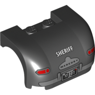 Carrosserie du véhicule, passage de roue / garde-boue 3 x 4 x 1 2/3 courbé avec feux arrière et motif imprimé par le shérif (Vehicle Body, Wheel Arch / Mudguard 3 x 4 x 1 2/3 Curved with Front with Taillights and Sheriff Print)