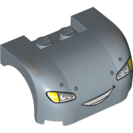 Corps du véhicule, arc de roue / garde-boue 3 x 4 x 1 2/3 courbé avec avant avec phares, sourire et motif imprimé 'Rust-eze' (10742-1) (Vehicle Body, Wheel Arch / Mudguard 3 x 4 x 1 2/3 Curved with Front with Headlights, Smile and 'Rust-eze' Print (10742-1))