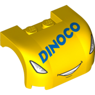 Corps du véhicule, arc de roue / garde-boue 3 x 4 x 1 2/3 courbé avec avant avec phares, sourire, motif imprimé Dinoco (10745-1) (Vehicle Body, Wheel Arch / Mudguard 3 x 4 x 1 2/3 Curved with Front with Headlights, Smile, Dinoco Print (10745-1))