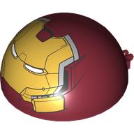 Visuel indicatif Rebrickable de Pare-brise 10 x 10 x 5 dôme avec double 2 doigts avec motif imprimé visage / masque Hulk Buster (Windscreen 10 x 10 x 5 Dome with Dual 2 Fingers with Hulk Buster Face/Mask Print)
