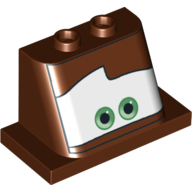Pare-brise 2 x 3 x 2 avec 2 x 4 Base avec yeux verts sur fond blanc Sourcils droit Motif imprimé surélevé (Mater) (Windscreen 2 x 3 x 2 with 2 x 4 Base with Green Eyes on White Background Right Brow Raised Print (Mater))