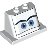 Pare-brise 2 x 3 x 2 avec 2 x 4 Base avec yeux bleus sur fond blanc motif imprimé (La Reine) (Windscreen 2 x 3 x 2 with 2 x 4 Base with Blue Eyes on White Background Print (The Queen))