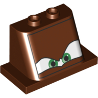Pare-brise 2 x 3 x 2 avec 2 x 4 Base avec yeux verts sur fond blanc, motif imprimé en colère (Mater) (Windscreen 2 x 3 x 2 with 2 x 4 Base with Green Eyes on White Background, Angry Print (Mater))