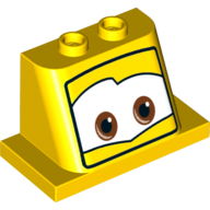Pare-brise 2 x 3 x 2 avec 2 x 4 Base avec yeux bruns sur fond blanc motif imprimé (Luigi) (Windscreen 2 x 3 x 2 with 2 x 4 Base with Brown Eyes on White Background Print (Luigi))