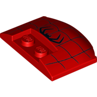 Visuel indicatif Rebrickable de Brique ronde 3 x 4 x 2/3 triple courbe avec 2 tenons enfoncés avec araignée noire, motif imprimé toiles (Brick Round 3 x 4 x 2/3 Triple Curved with 2 Sunk Studs with Black Spider, Webs Print)