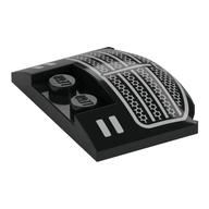 Visuel indicatif Rebrickable de Brique ronde 3 x 4 x 2/3 triple courbe avec gril argenté, phares motif imprimé (Brick Round 3 x 4 x 2/3 Triple Curved with Silver Grill, Headlights Print)
