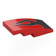 Visuel indicatif Rebrickable de Brique courbée 4 x 2 sans tenons avec motif imprimé flammes noir / argent (Brick Curved 4 x 2 No Studs with Black/Silver Flames Print)