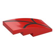 Visuel indicatif Rebrickable de Brique courbée 4 x 2 sans tenons avec des lignes noires (webbing) motif imprimé (Brick Curved 4 x 2 No Studs with Black Lines (Webbing) Print)
