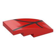 Visuel indicatif Rebrickable de Brique courbée 4 x 2 sans tenons avec des lignes noires (webbing) motif imprimé (Brick Curved 4 x 2 No Studs with Black Lines (Webbing) Print)