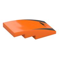 Visuel indicatif Rebrickable de Brique courbée 4 x 2 Non tenons avec McLaren Logo, motif imprimé rayures argentées/noires (Brick Curved 4 x 2 No Studs with McLaren Logo, Silver/Black Stripes Print)