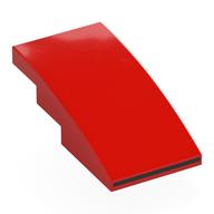 Visuel indicatif Rebrickable de Brique courbée 4 x 2 Non tenons avec bande noire sur le devant motif imprimé (Brick Curved 4 x 2 No Studs with Black Stripe on Front Print)