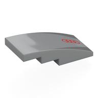 Visuel indicatif Rebrickable de Brique courbée 4 x 2 Non tenons avec logo Audi rouge, motif imprimé Triangles gris bleuté foncé (Brick Curved 4 x 2 No Studs with Red Audi Logo, Dark Bluish Grey Triangles Print)