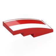 Visuel indicatif Rebrickable de Brique courbée 4 x 2 Non tenons avec rectangle blanc, motif imprimé en ligne (Brick Curved 4 x 2 No Studs with White Rectangle, Line Print)