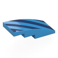 Visuel indicatif Rebrickable de Brique courbée 4 x 2 Non tenons avec motif imprimé bleu foncé (Brick Curved 4 x 2 No Studs with Dark Blue Stripes Print)