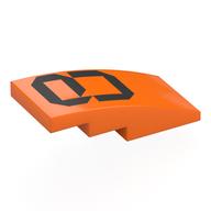 Visuel indicatif Rebrickable de Brique courbée 4 x 2 Non tenons avec motif imprimé numérique noir '8' (Brick Curved 4 x 2 No Studs with Digital Black '8' Print)