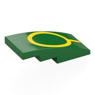Visuel indicatif Rebrickable de Brique courbée 4 x 2 Non tenons avec motif imprimé de la ligne jaune et du cercle (Brick Curved 4 x 2 No Studs with Yellow Line and Circle Print)