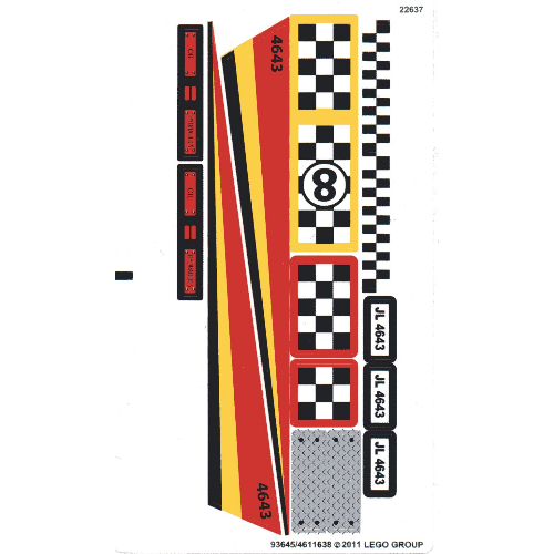 Visuel indicatif Rebrickable de Feuille d’autocollants pour le set 4643-1 (Sticker Sheet for Set 4643-1)