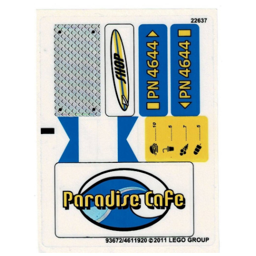 Visuel indicatif Rebrickable de Feuille d’autocollants pour le set 4644-1 (Sticker Sheet for Set 4644-1)