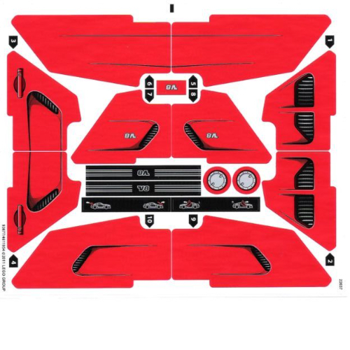 Visuel indicatif Rebrickable de Feuille d’autocollants pour le set 8070-1 (Sticker Sheet for Set 8070-1)
