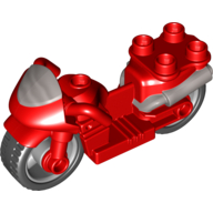 Visuel indicatif Rebrickable de Duplo Moto avec roues en caoutchouc, pare-brise et phares motif imprimé (Duplo Motorcycle with Rubber Wheels, Windscreen and Headlights Print)