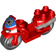 Visuel indicatif Rebrickable de Duplo Moto avec roues en caoutchouc, toile d'araignée, phares et motif imprimé Spider-Man Logo (Duplo Motorcycle with Rubber Wheels, Spider Web, Headlights and Spider-Man Logo Print)