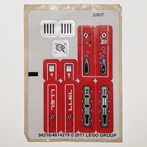 Visuel indicatif Rebrickable de Feuille d’autocollants pour le set 7977-1 (Sticker Sheet for Set 7977-1)