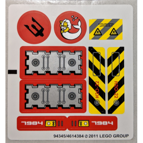 Visuel indicatif Rebrickable de Feuille d’autocollants pour le set 7984-1 (Sticker Sheet for Set 7984-1)