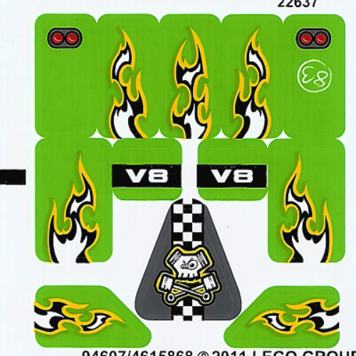 Visuel indicatif Rebrickable de Feuille d’autocollants pour le set 8302-1 (Sticker Sheet for Set 8302-1)